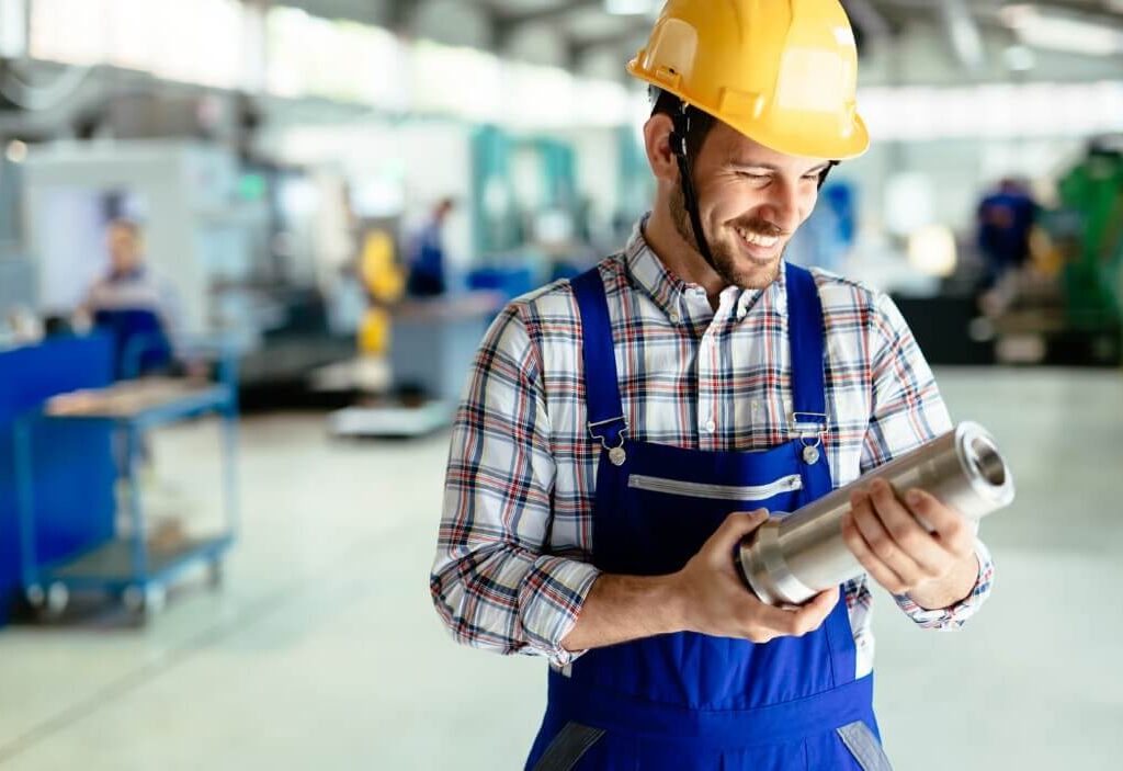 Man holding a cylinder